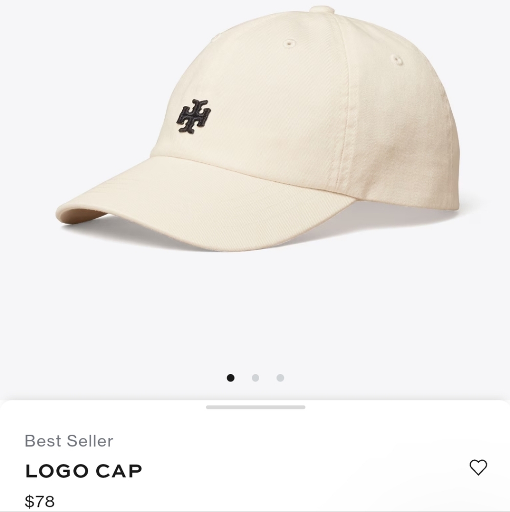 Tory Burch Logo Ball Cap Baseball Hat White